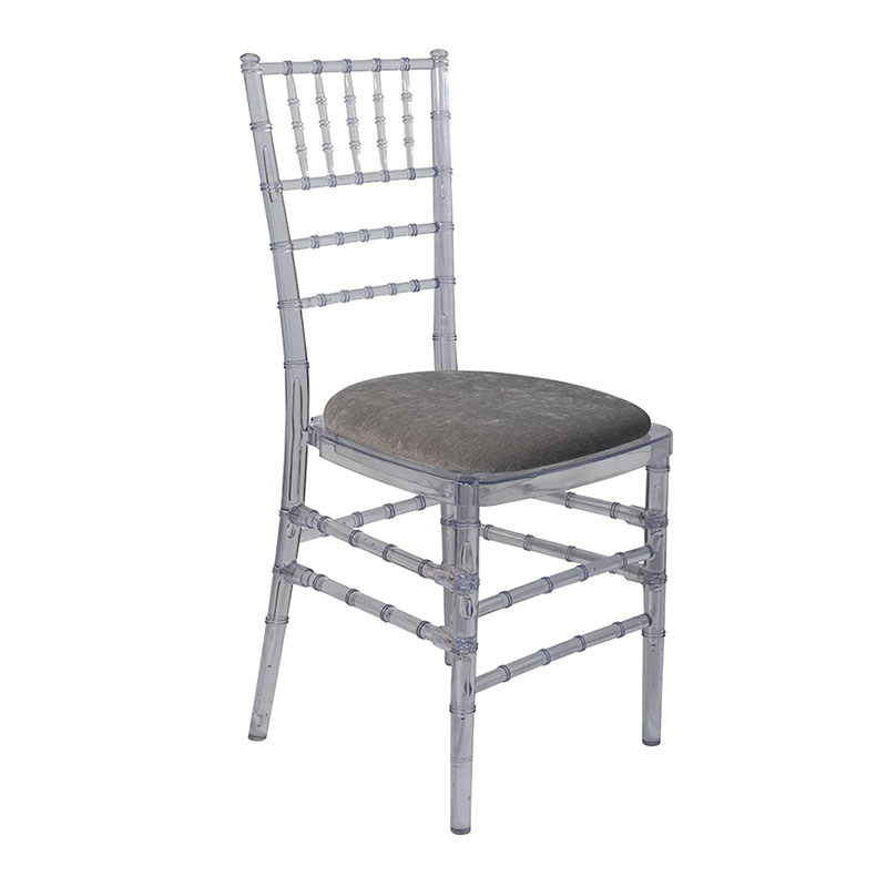 Ghost Chiavari Chair with Grey Seat Pad-5-Rosetone