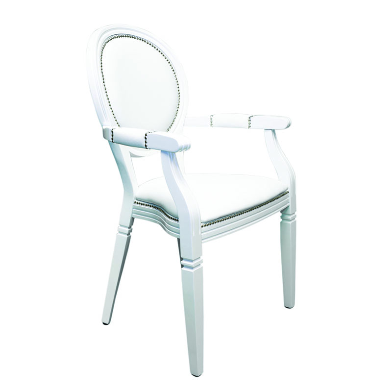 White Louis Chair with Arms-1-Rosetone