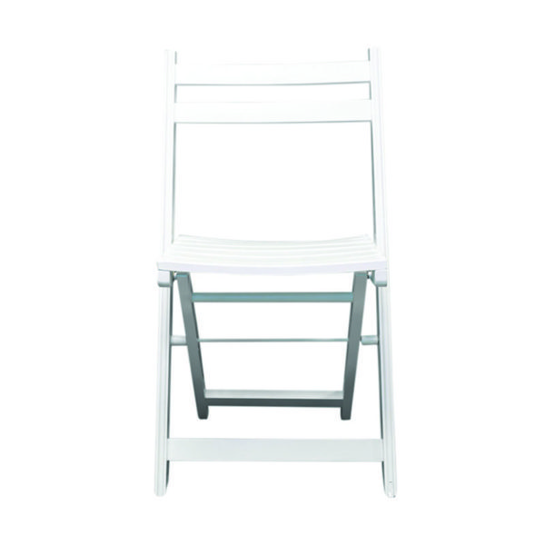 White Resin Folding Chair with White Seat Pad-2-Rosetone
