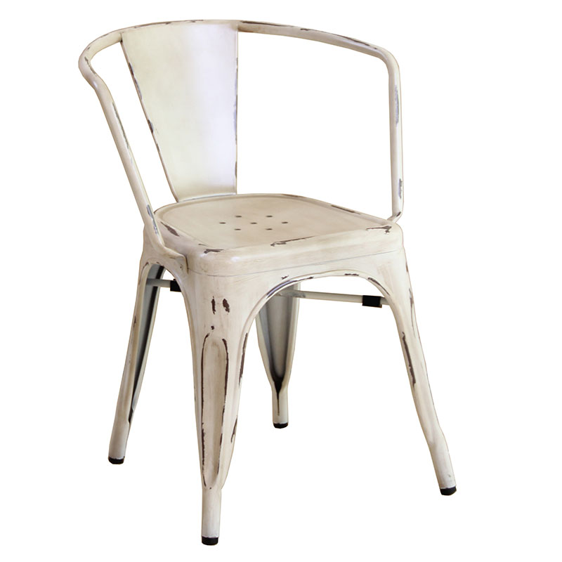 Tolix Stacking Restaurant Chair White 1 - Rosetone