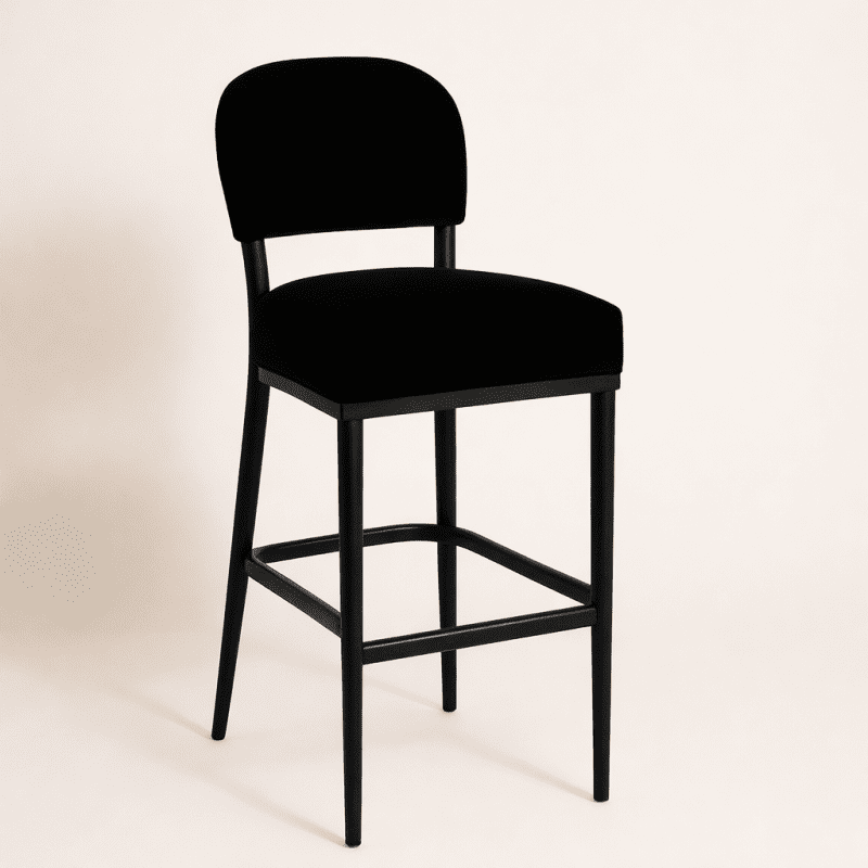 Black Velvet Barstool for Hire