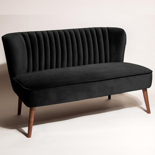 Bella 2 Seater Sofa - Black