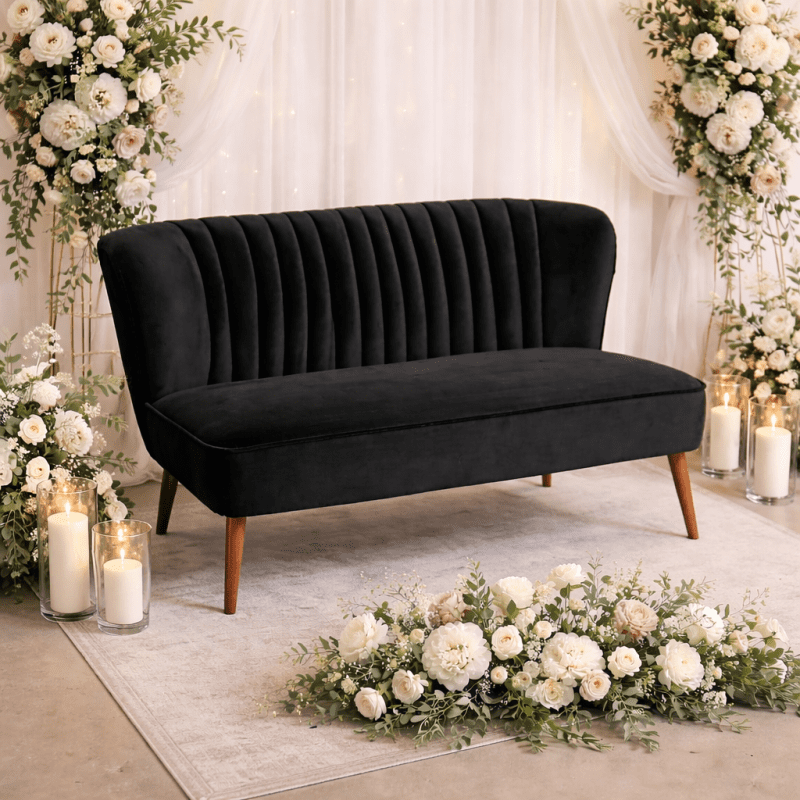 black bella sofa hire